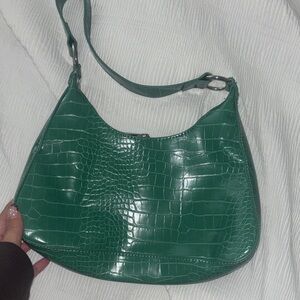 H&M Green Crocodile-Embossed Women's Bag